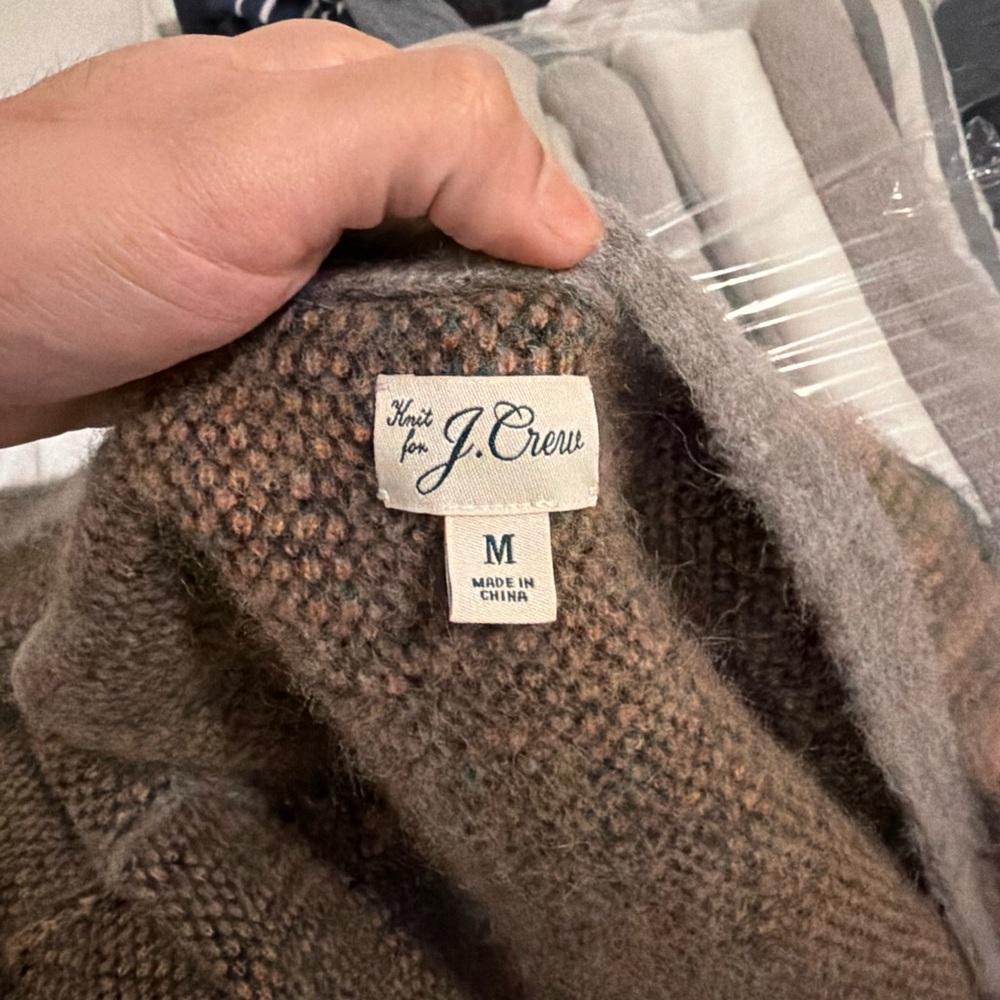 J. Crew Fuzzy Knit Cardigan in Brown & Taupe - Picture 3 of 3